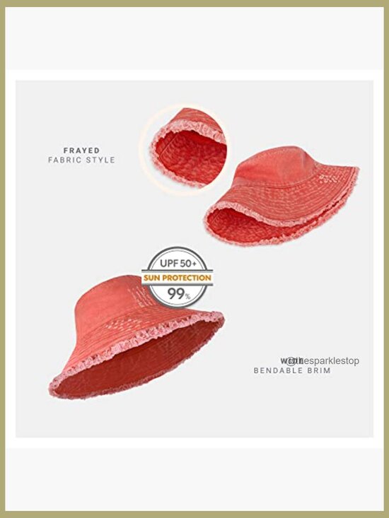 Frayed Cotton Bucket Hat with Wide Brim for Summer Outdoor Protection main image 5